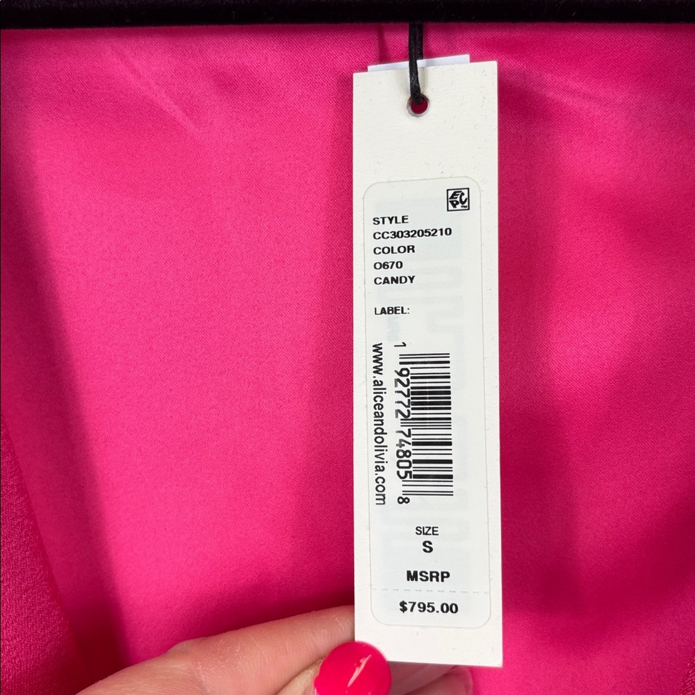 NWT Alice & Olivia Everly Tulle blazer candy pink sz sm - Picture 10 of 14